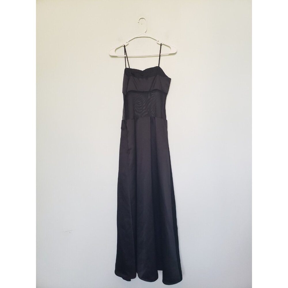 VTG Y2K Jessica McClintock Juniors 5 Prom Dress Homecoming Sheer Mid Black Bling - Picture 2 of 6